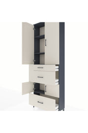 Arges Dolap 4 Raflı 3 Çekmeceli 4 Kapaklı 88x30x243 - S33M149V4A