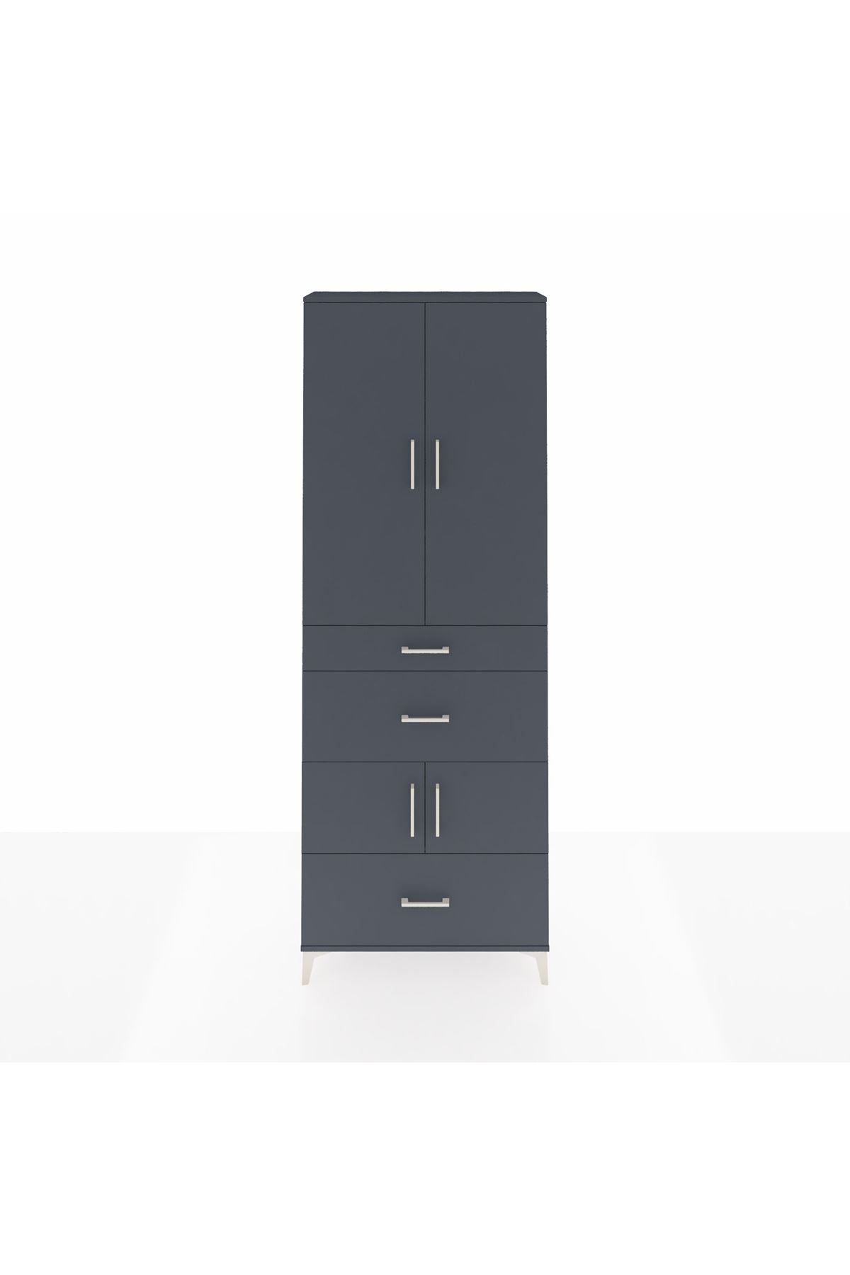 Arges Dolap 4 Raflı 3 Çekmeceli 4 Kapaklı 88x30x243 - S33M149V5A
