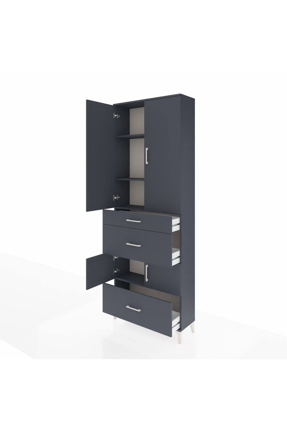 Arges Dolap 4 Raflı 3 Çekmeceli 4 Kapaklı 88x30x243 - S33M149V5A