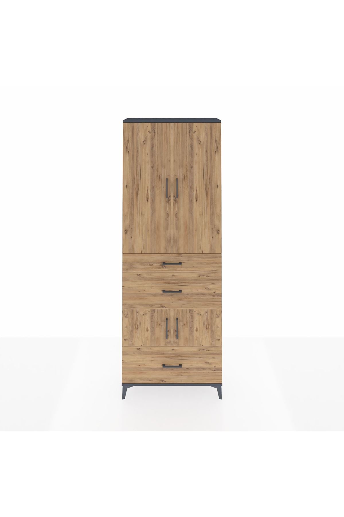 Arges Dolap 4 Raflı 3 Çekmeceli 4 Kapaklı 88x30x243 - S33M149V6A