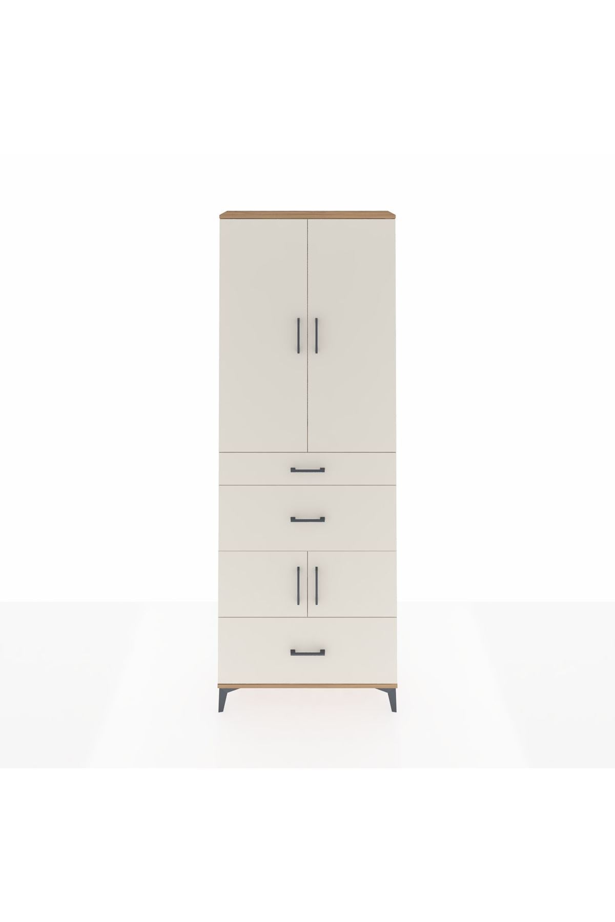 Arges Dolap 4 Raflı 3 Çekmeceli 4 Kapaklı 88x30x243 - S33M149V7A