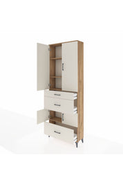 Arges Dolap 4 Raflı 3 Çekmeceli 4 Kapaklı 88x30x243 - S33M149V7A