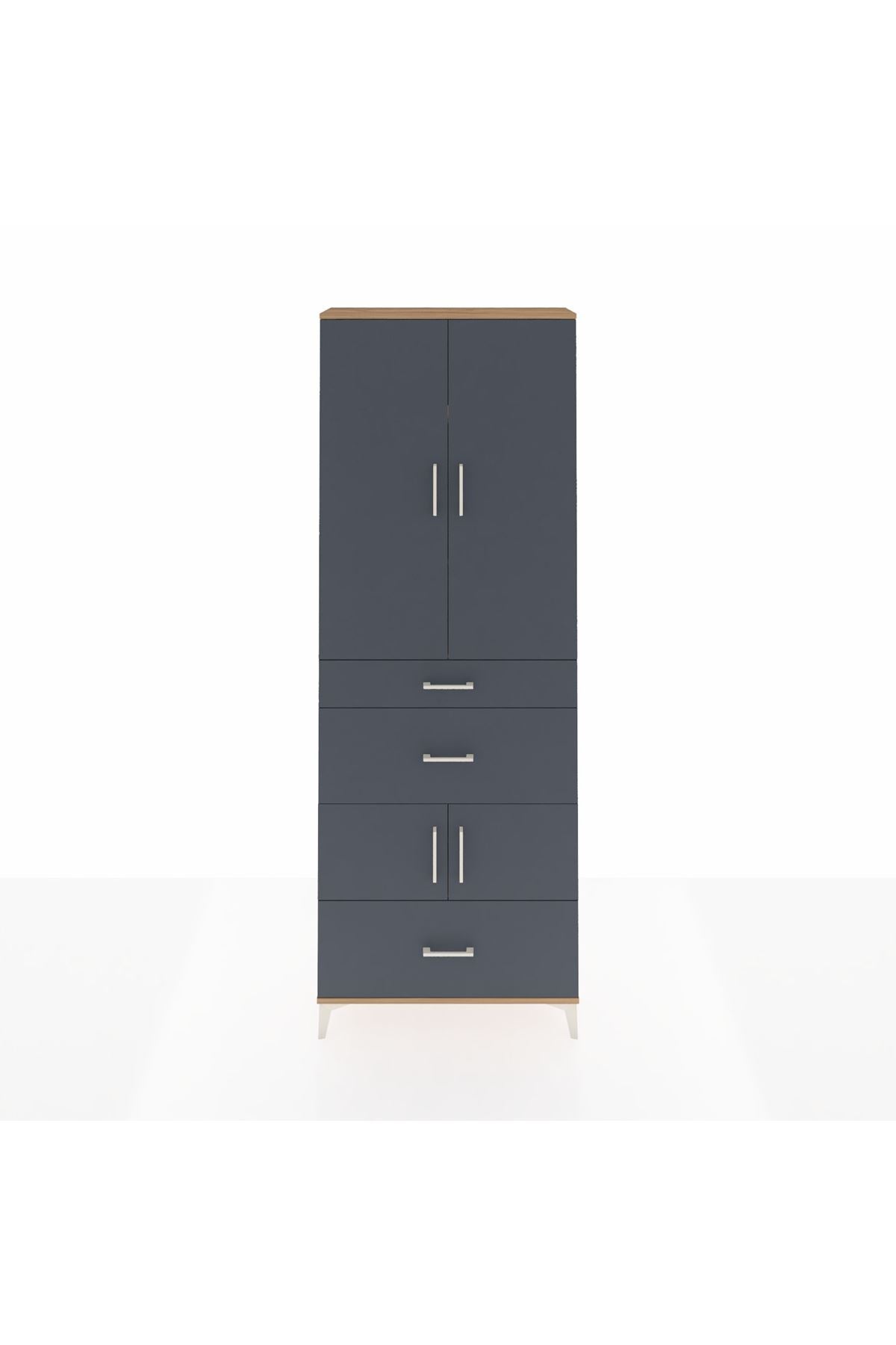 Arges Dolap 4 Raflı 3 Çekmeceli 4 Kapaklı 88x30x243 - S33M149V8A