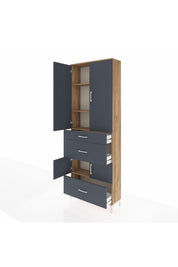 Arges Dolap 4 Raflı 3 Çekmeceli 4 Kapaklı 88x30x243 - S33M149V8A