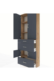 Arges Dolap 4 Raflı 3 Çekmeceli 4 Kapaklı 88x30x243 - S33M149V8A