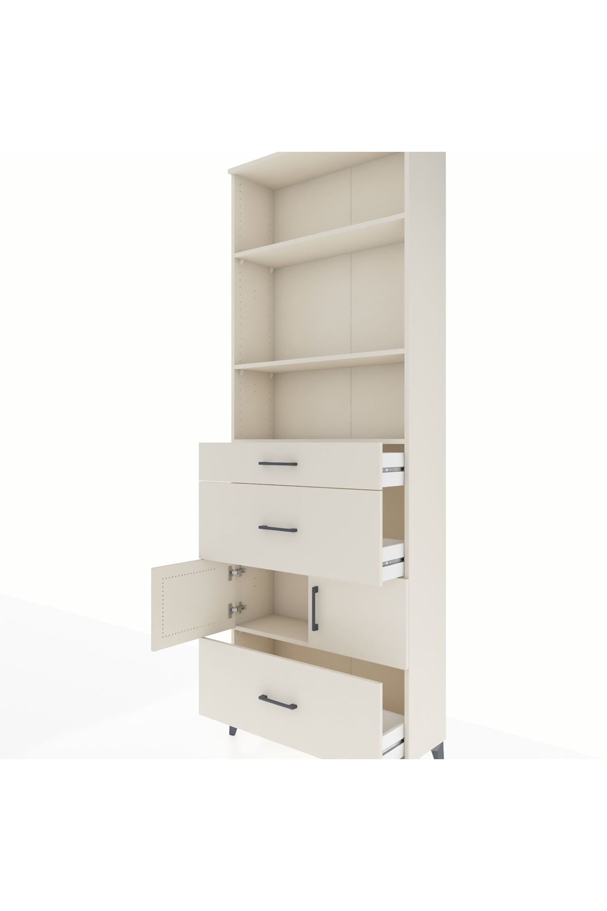 Arges Dolap 4 Raflı 3 Çekmeceli 2 Kapaklı 88x30x243 - S33M150V1A
