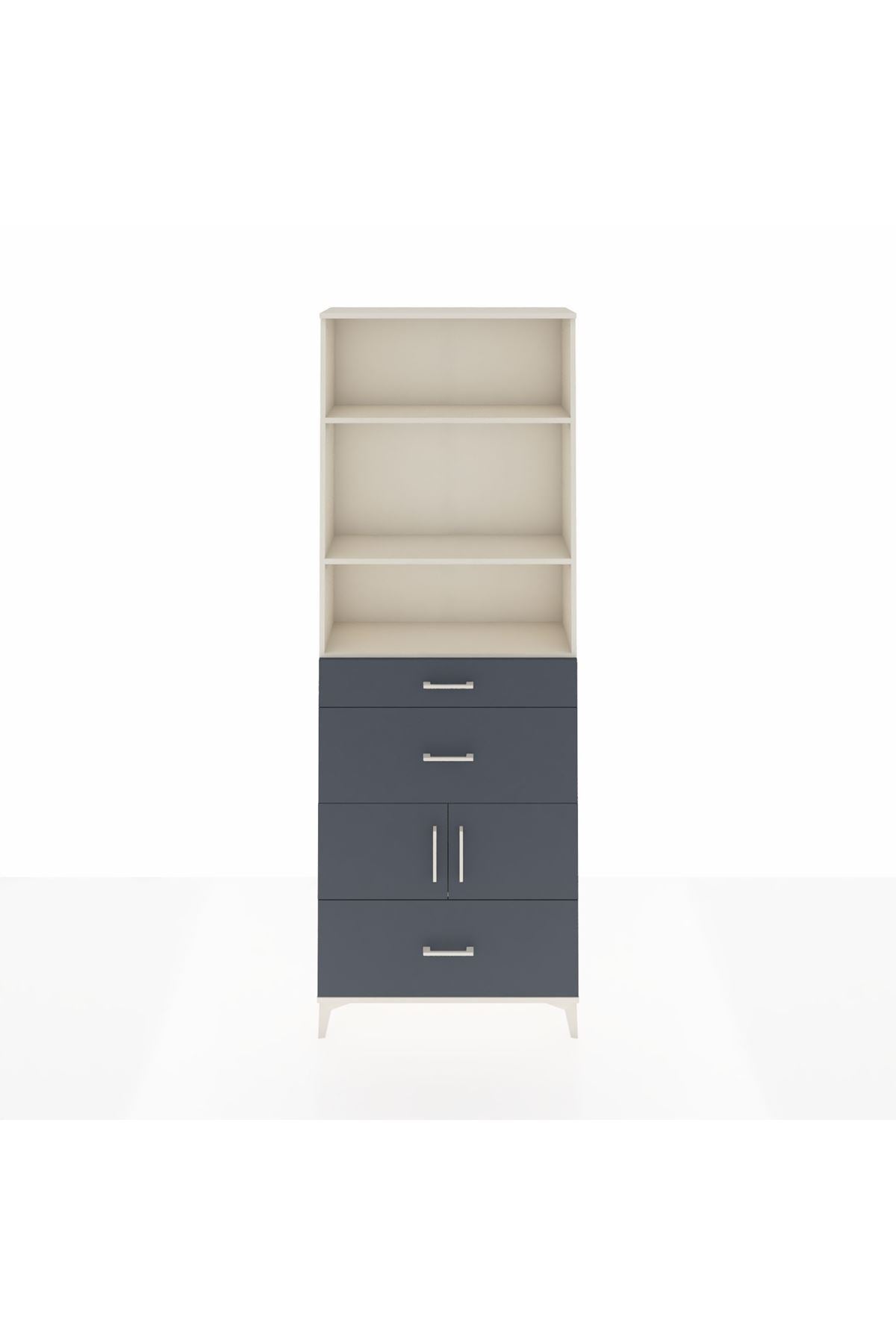 Arges Dolap 4 Raflı 3 Çekmeceli 2 Kapaklı 88x30x243 - S33M150V2A