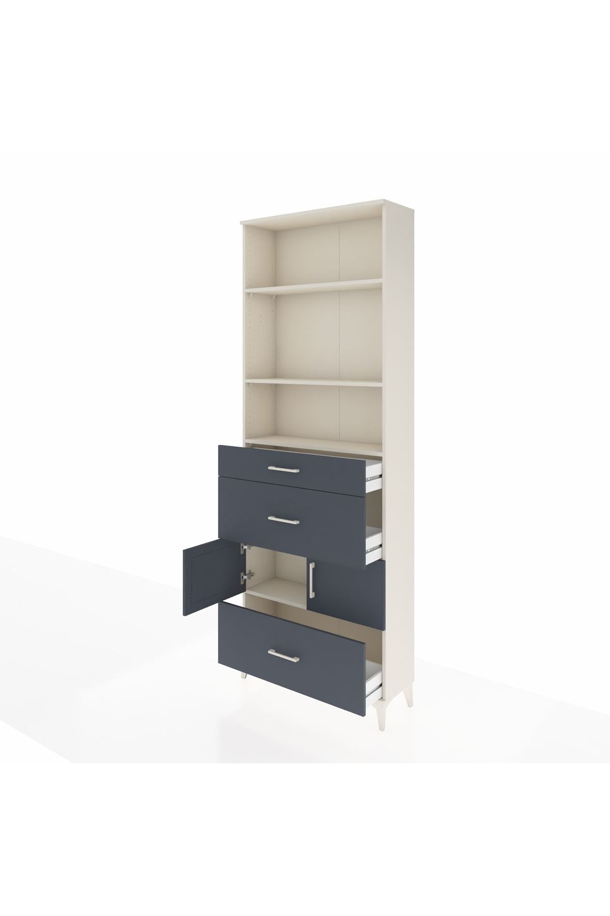 Arges Dolap 4 Raflı 3 Çekmeceli 2 Kapaklı 88x30x243 - S33M150V2A