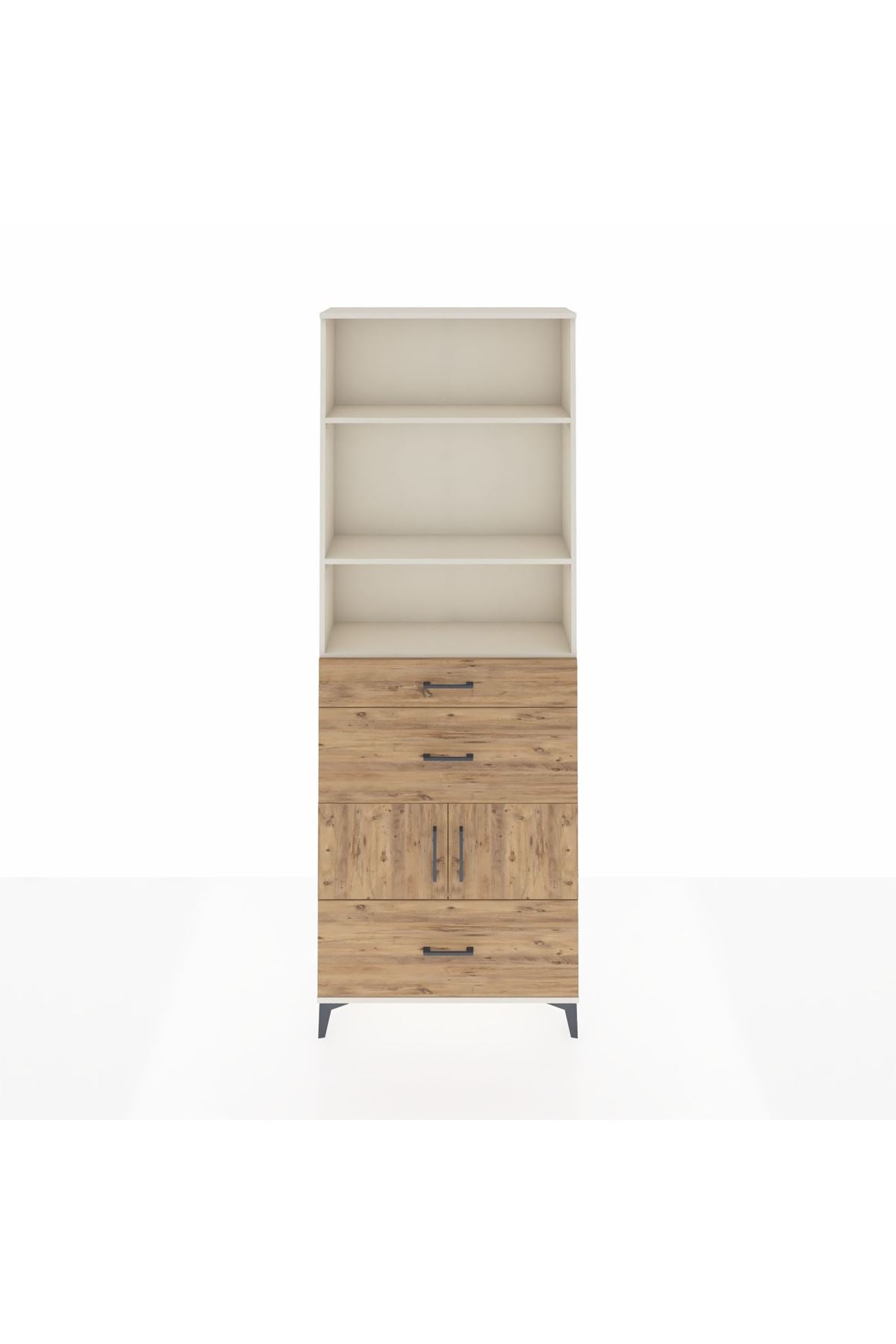 Arges Dolap 4 Raflı 3 Çekmeceli 2 Kapaklı 88x30x243 - S33M150V3A