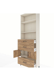 Arges Dolap 4 Raflı 3 Çekmeceli 2 Kapaklı 88x30x243 - S33M150V3A