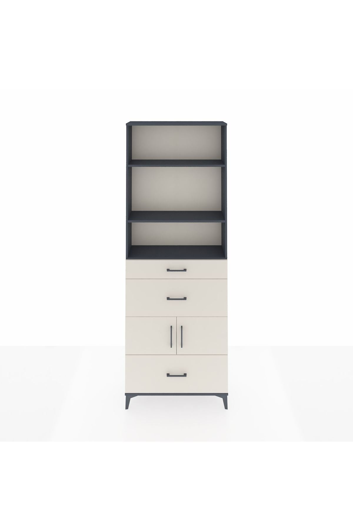 Arges Dolap 4 Raflı 3 Çekmeceli 2 Kapaklı 88x30x243 - S33M150V4A