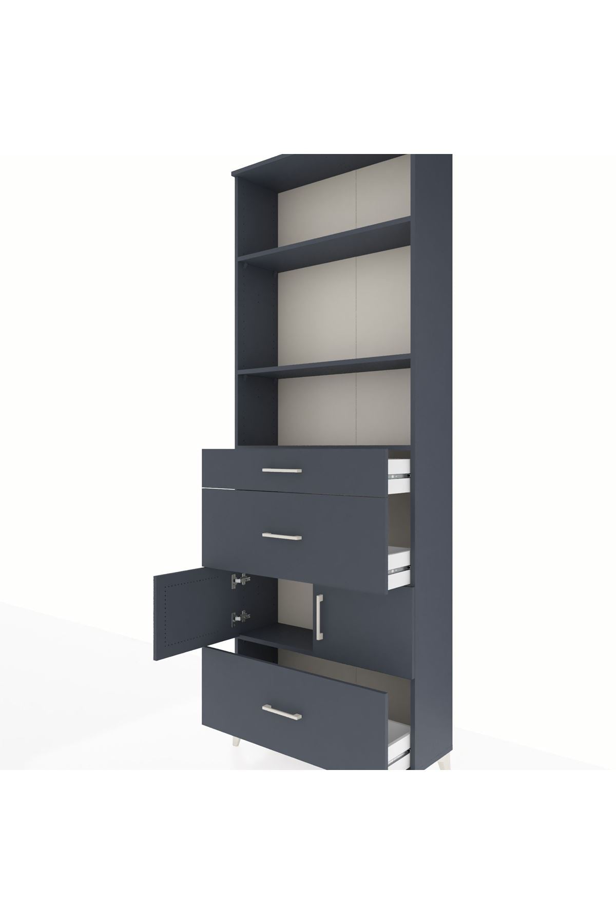 Arges Dolap 4 Raflı 3 Çekmeceli 2 Kapaklı 88x30x243 - S33M150V5A