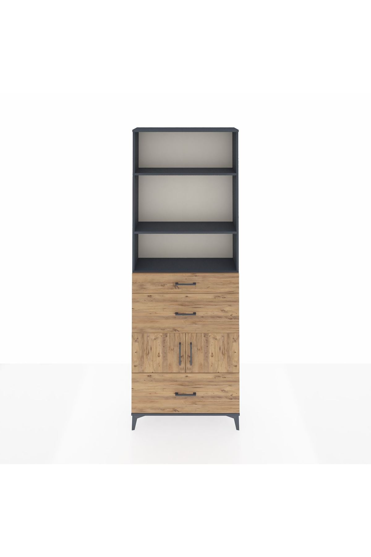 Arges Dolap 4 Raflı 3 Çekmeceli 2 Kapaklı 88x30x243 - S33M150V6A