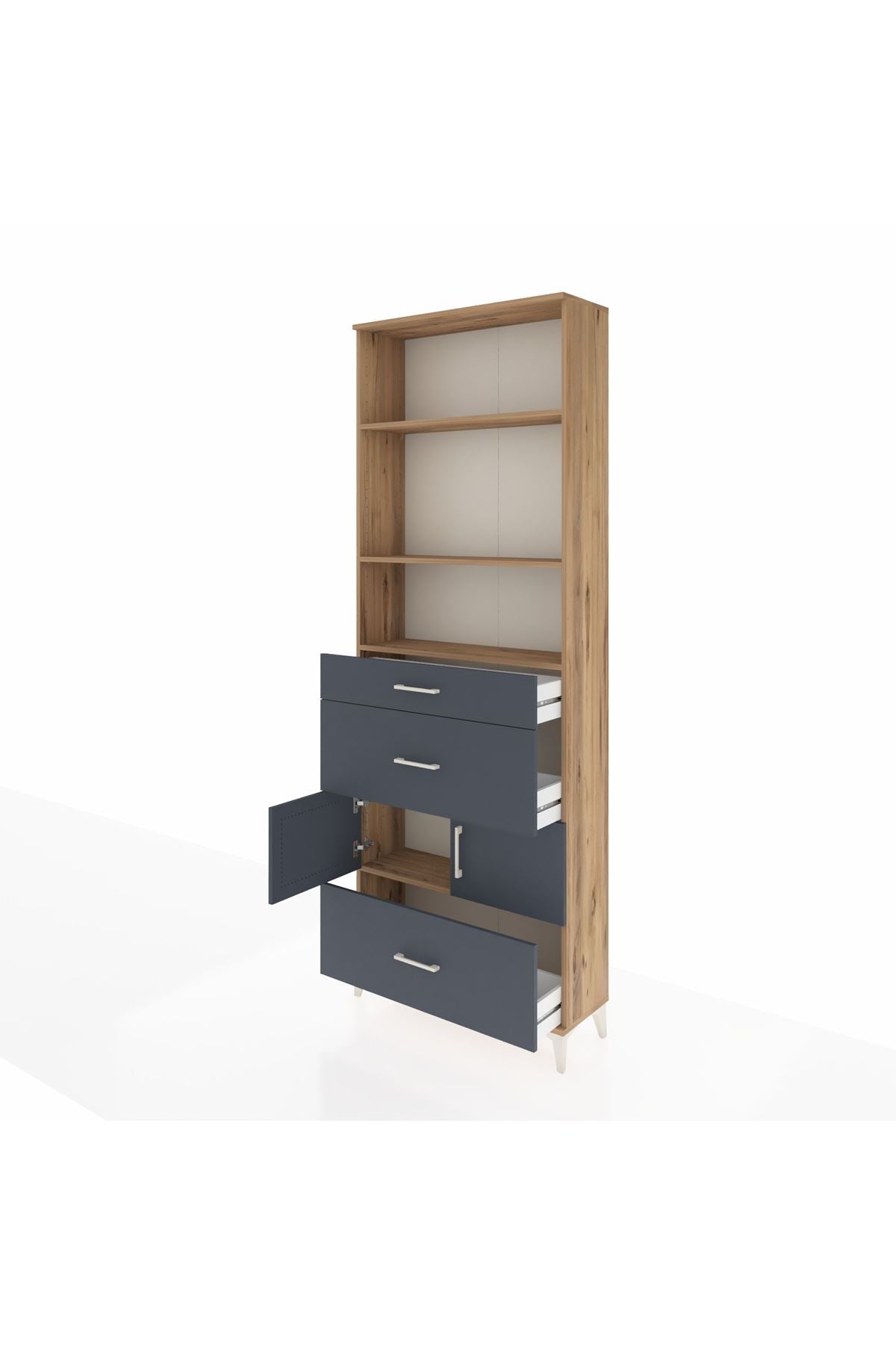 Arges Dolap 4 Raflı 3 Çekmeceli 2 Kapaklı 88x30x243 - S33M150V8A