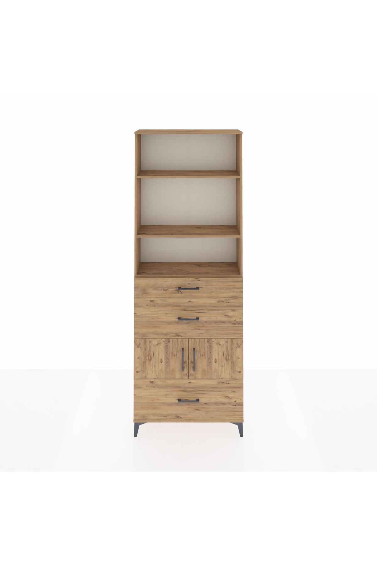 Arges Dolap 4 Raflı 3 Çekmeceli 2 Kapaklı 88x30x243 - S33M150V9A