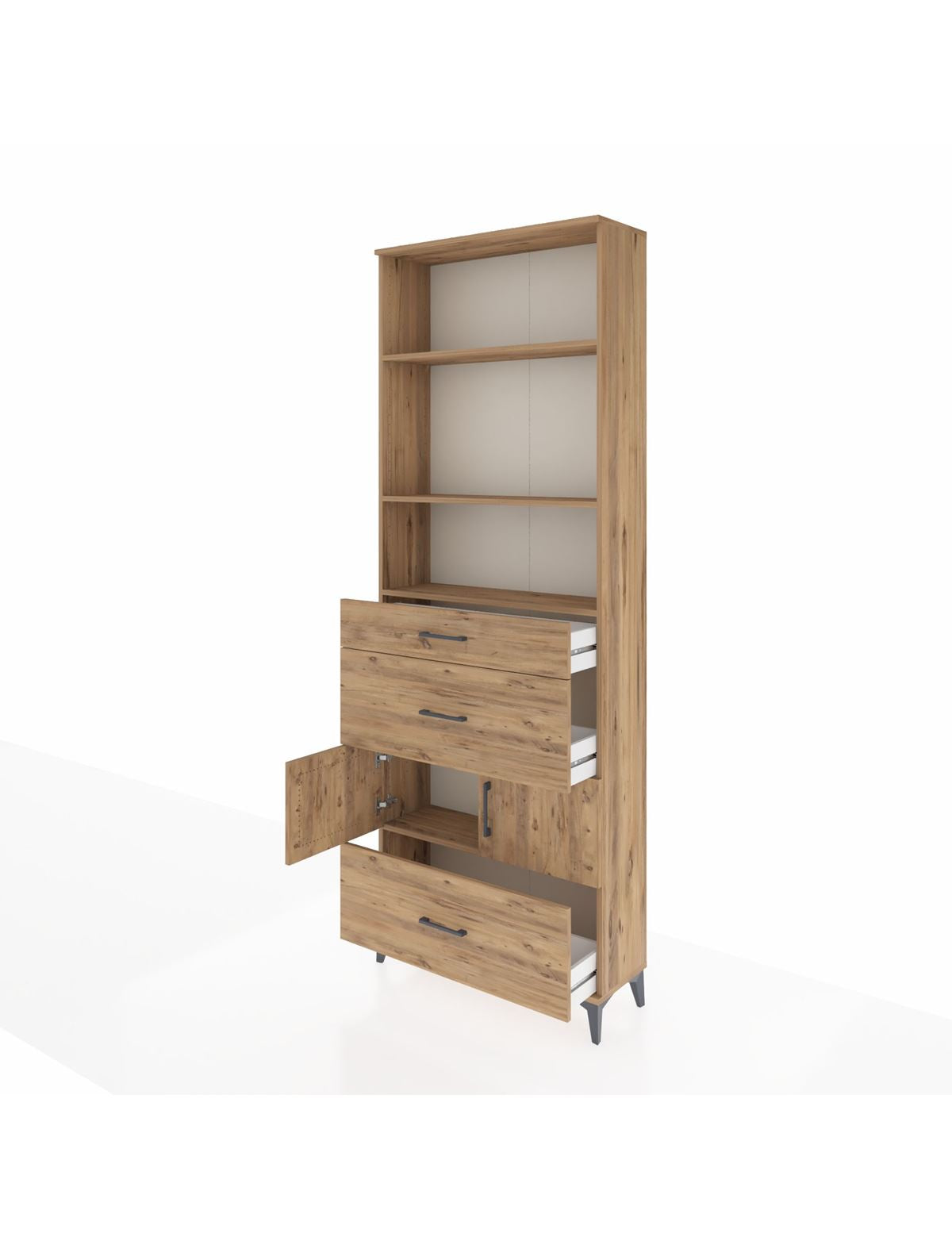 Arges Dolap 4 Raflı 3 Çekmeceli 2 Kapaklı 88x30x243 - S33M150V9A