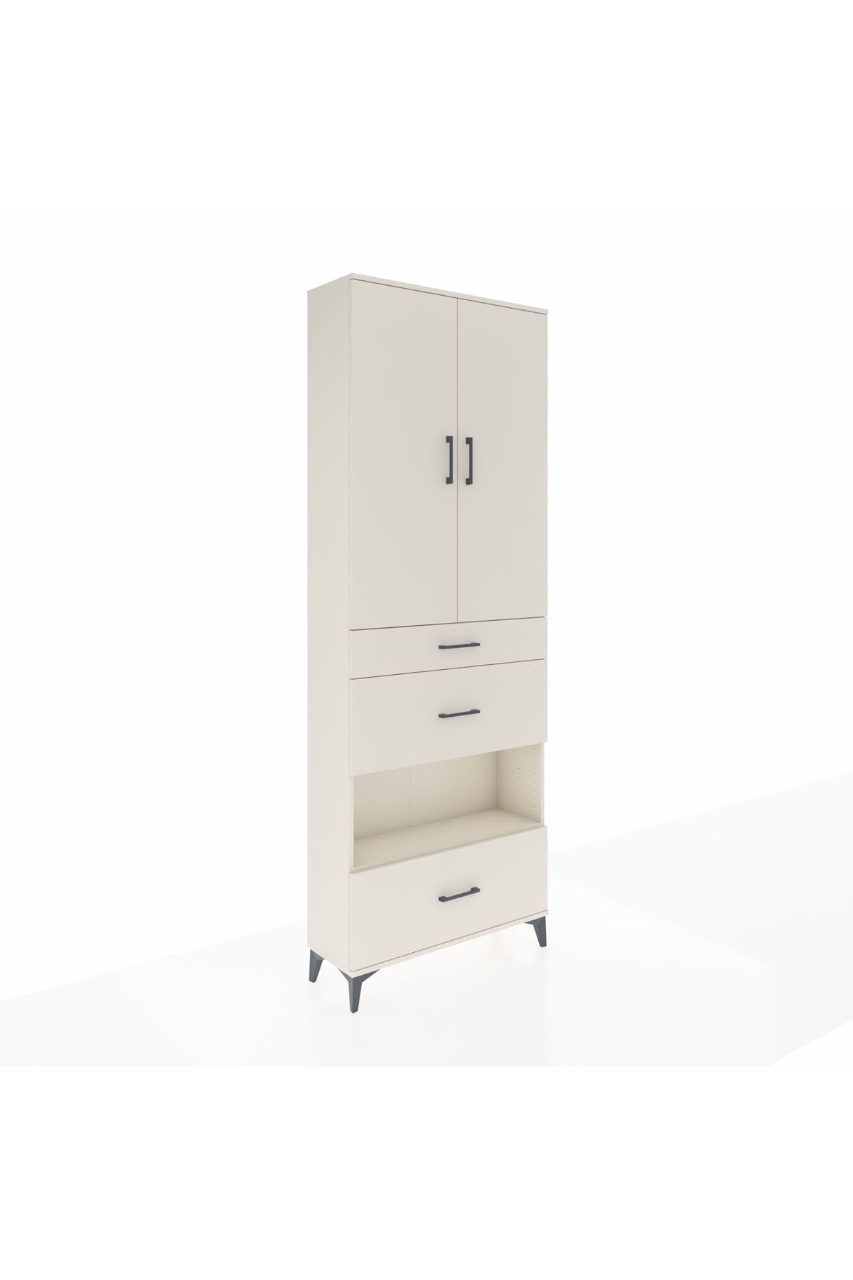 Arges Dolap 4 Raflı 3 Çekmeceli 2 Kapaklı 88x30x243 - S33M151V1A