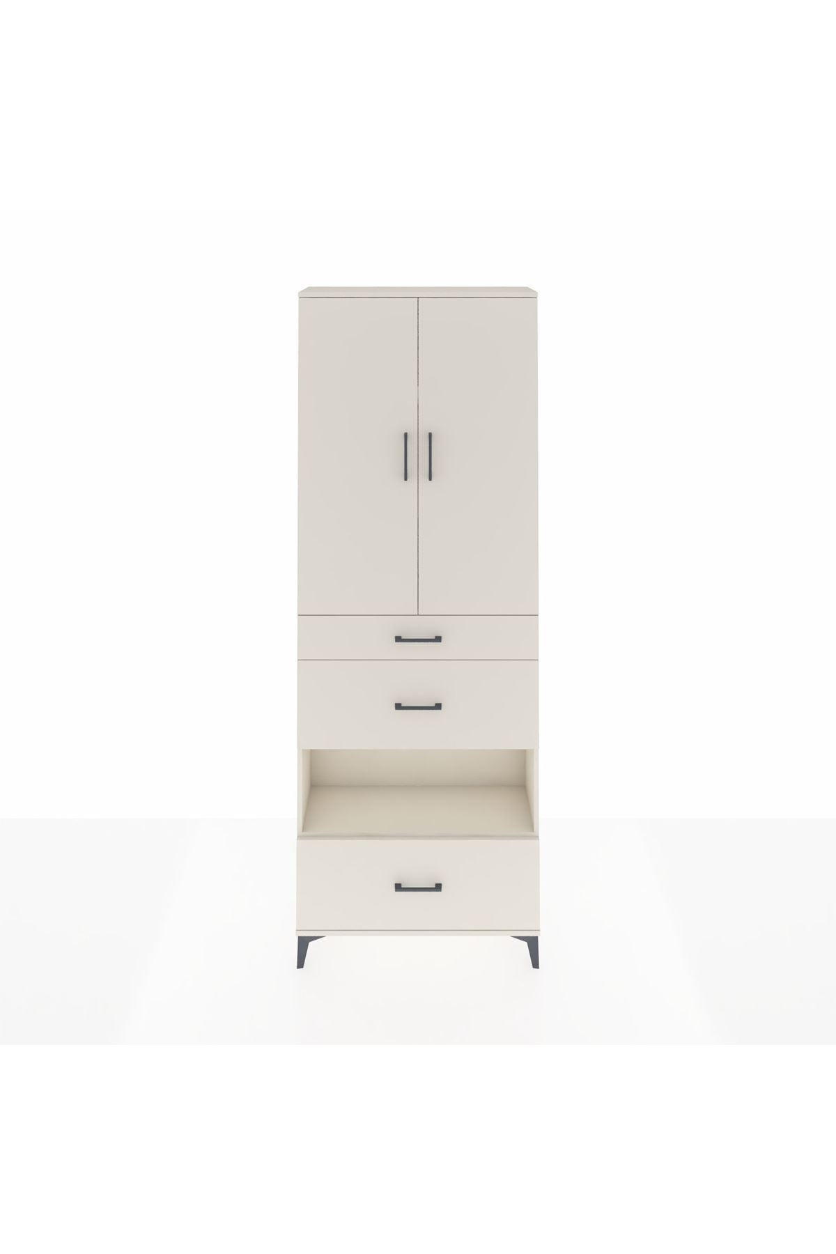 Arges Dolap 4 Raflı 3 Çekmeceli 2 Kapaklı 88x30x243 - S33M151V1A