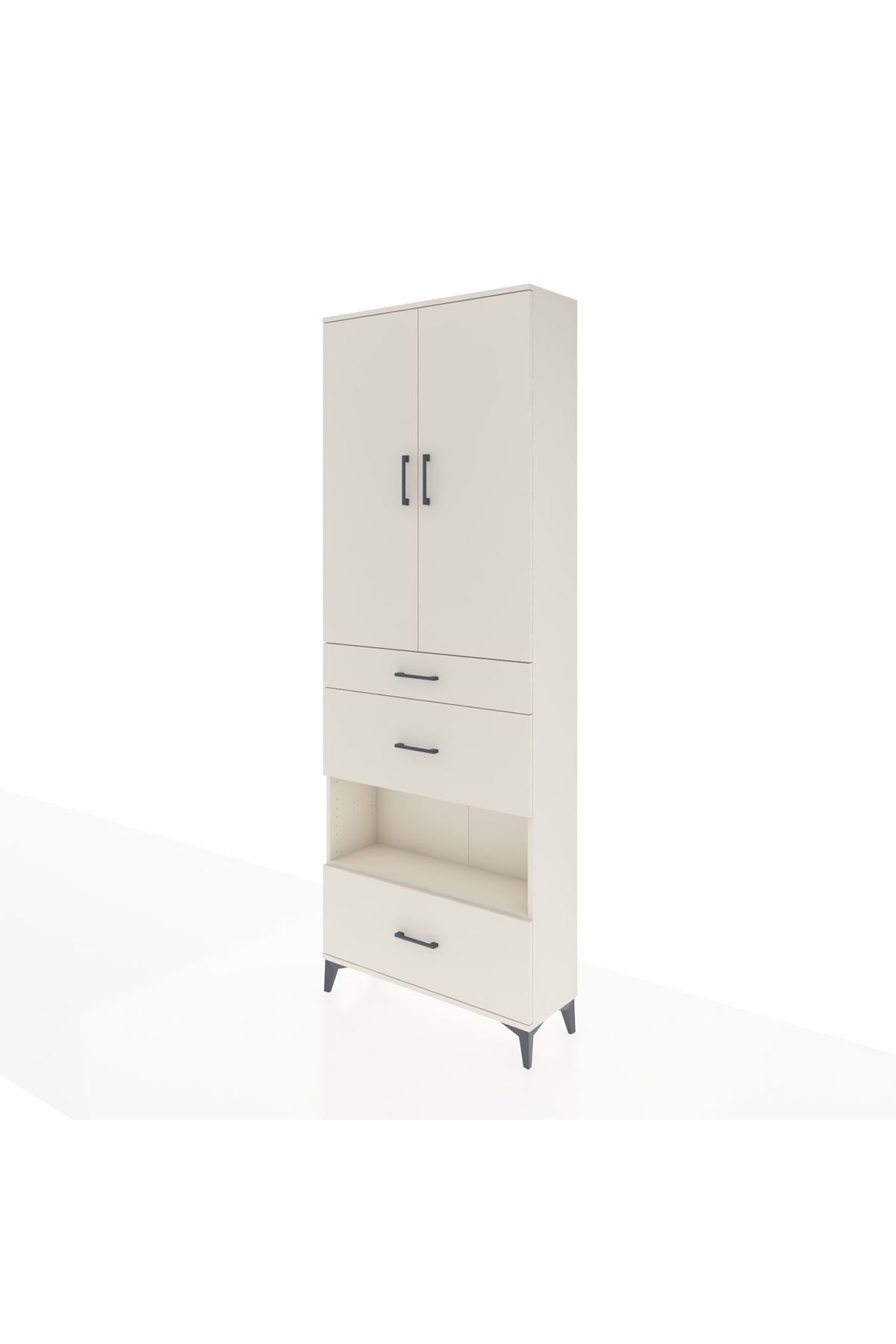 Arges Dolap 4 Raflı 3 Çekmeceli 2 Kapaklı 88x30x243 - S33M151V1A