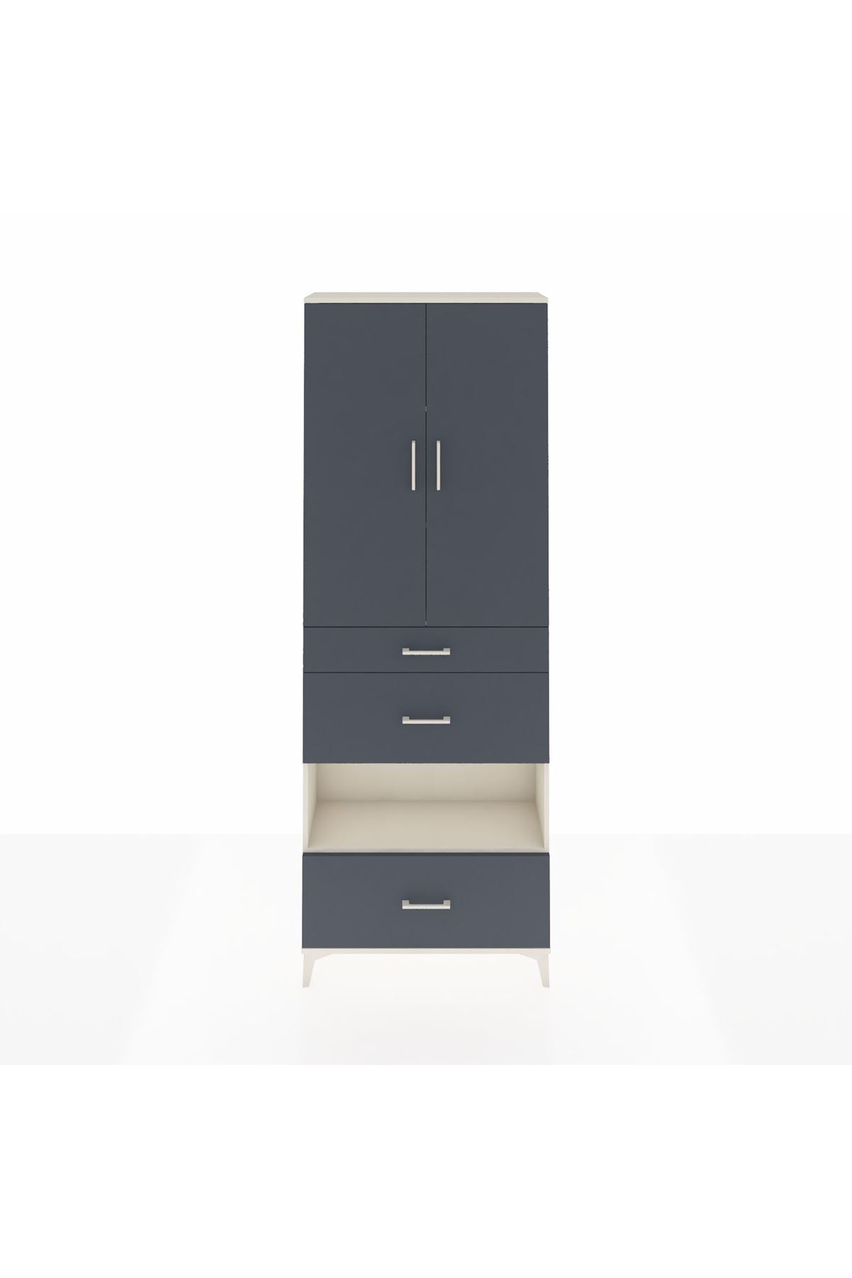 Arges Dolap 4 Raflı 3 Çekmeceli 2 Kapaklı 88x30x243 - S33M151V2A