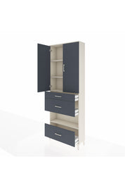 Arges Dolap 4 Raflı 3 Çekmeceli 2 Kapaklı 88x30x243 - S33M151V2A
