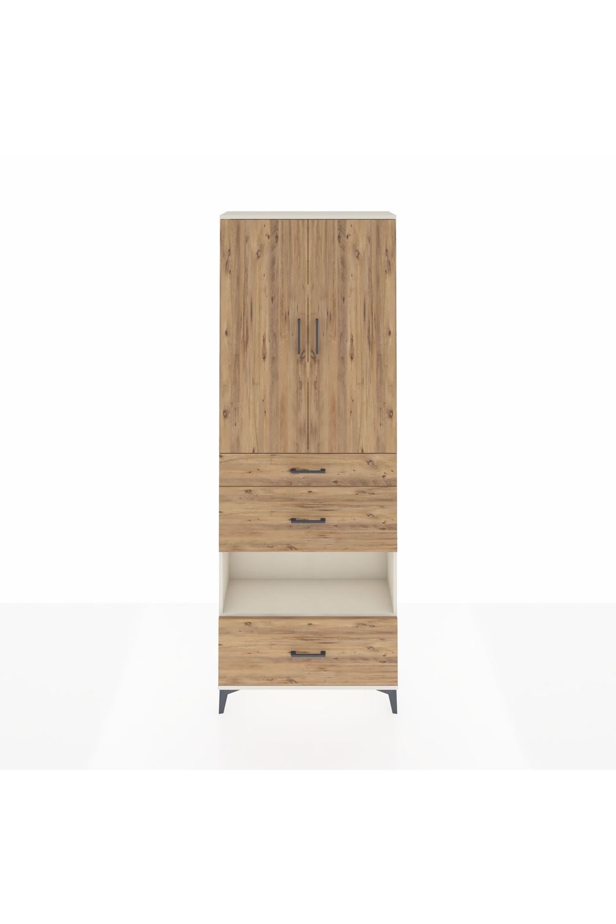 Arges Dolap 4 Raflı 3 Çekmeceli 2 Kapaklı 88x30x243 - S33M151V3A