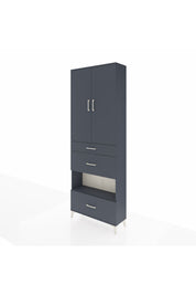 Arges Dolap 4 Raflı 3 Çekmeceli 2 Kapaklı 88x30x243 - S33M151V5A
