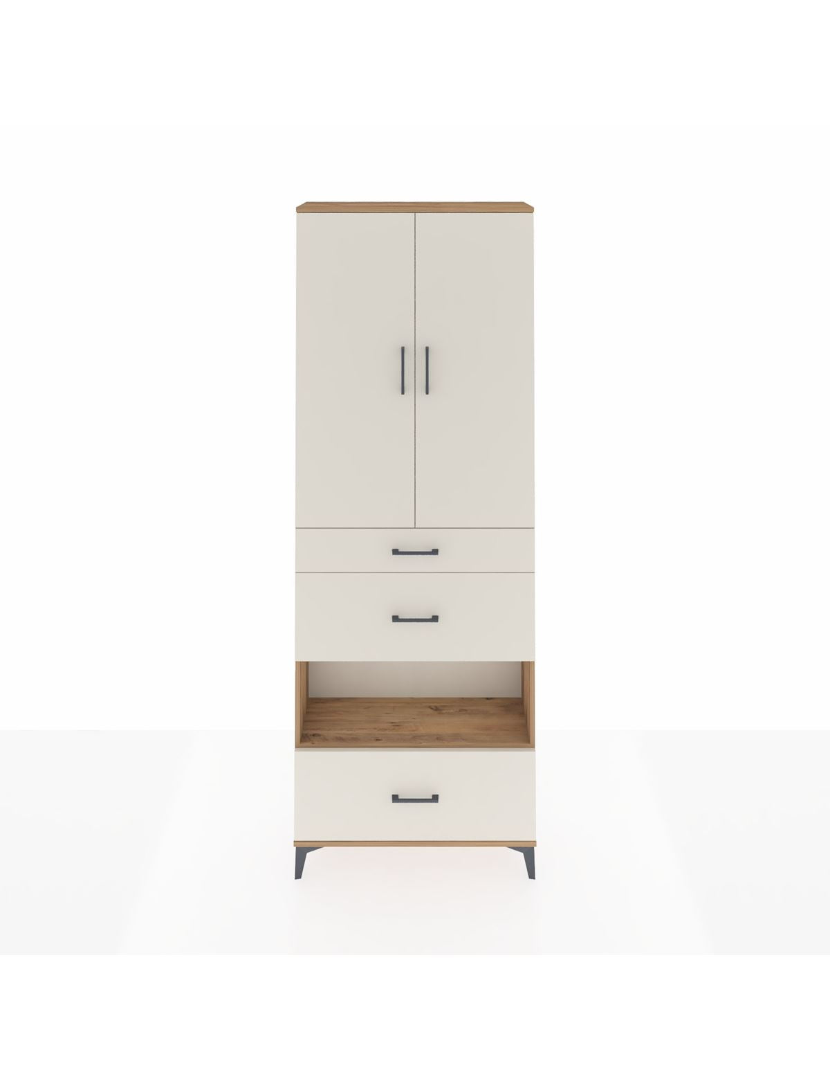Arges Dolap 4 Raflı 3 Çekmeceli 2 Kapaklı 88x30x243 - S33M151V7A