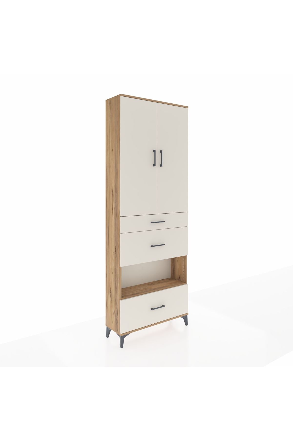 Arges Dolap 4 Raflı 3 Çekmeceli 2 Kapaklı 88x30x243 - S33M151V7A