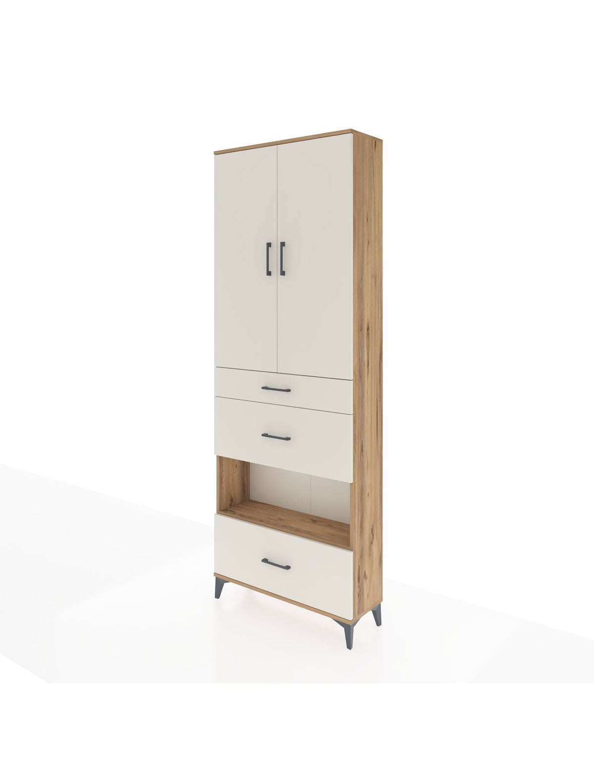 Arges Dolap 4 Raflı 3 Çekmeceli 2 Kapaklı 88x30x243 - S33M151V7A