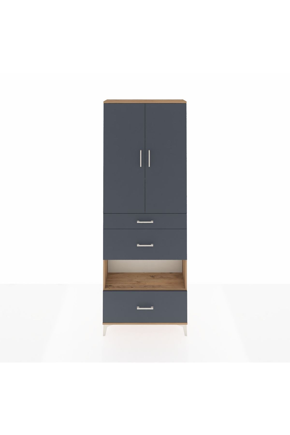 Arges Dolap 4 Raflı 3 Çekmeceli 2 Kapaklı 88x30x243 - S33M151V8A