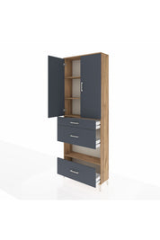 Arges Dolap 4 Raflı 3 Çekmeceli 2 Kapaklı 88x30x243 - S33M151V8A