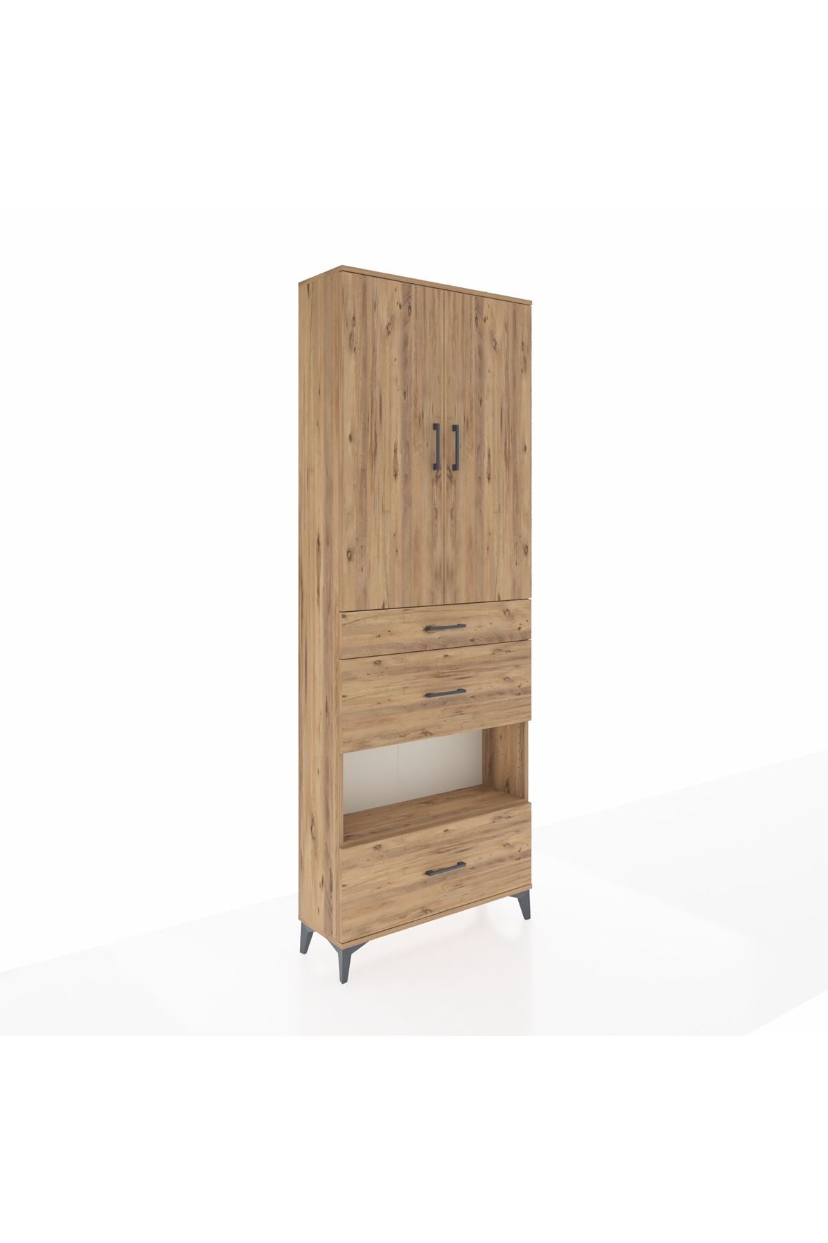 Arges Dolap 4 Raflı 3 Çekmeceli 2 Kapaklı 88x30x243 - S33M151V9A