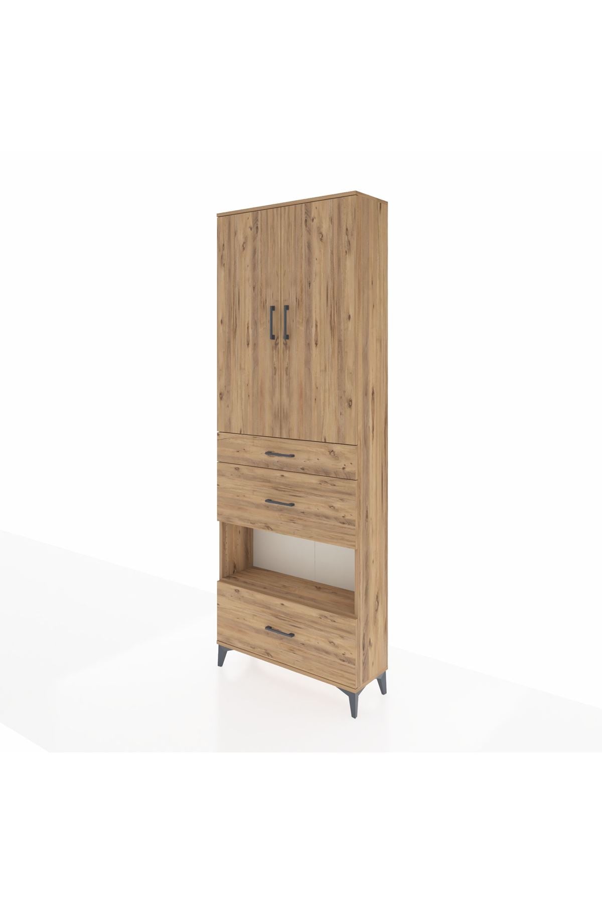 Arges Dolap 4 Raflı 3 Çekmeceli 2 Kapaklı 88x30x243 - S33M151V9A