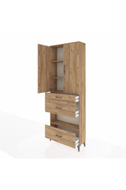 Arges Dolap 4 Raflı 3 Çekmeceli 2 Kapaklı 88x30x243 - S33M151V9A