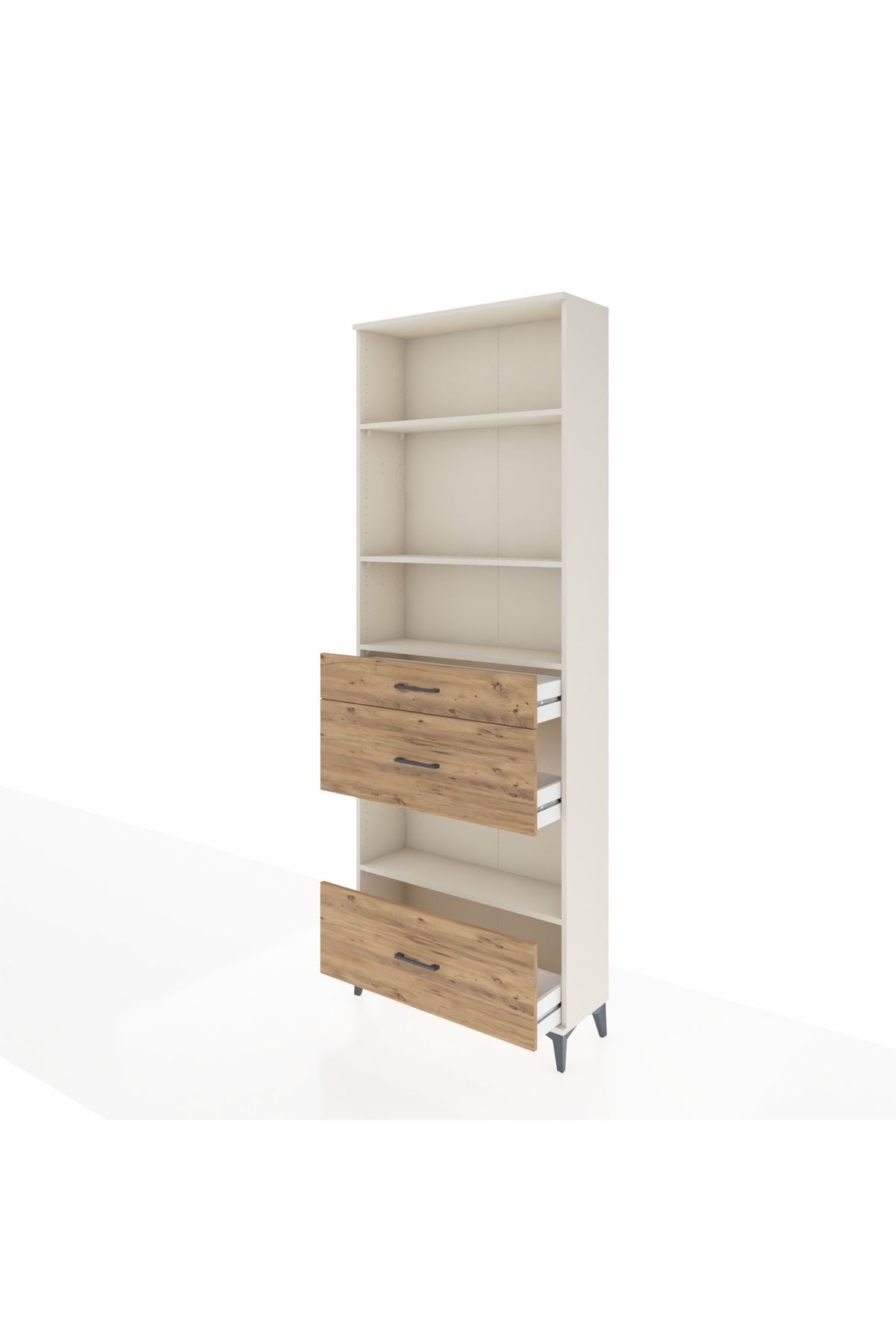 Arges Dolap 4 Raflı 3 Çekmeceli 88x30x243 - S33M152V3A