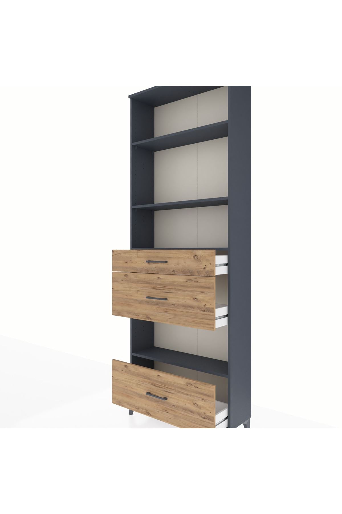 Arges Dolap 4 Raflı 3 Çekmeceli 88x30x243 - S33M152V6A