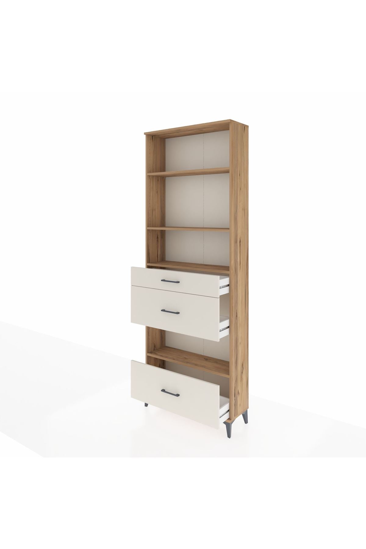 Arges Dolap 4 Raflı 3 Çekmeceli 88x30x243 - S33M152V7A