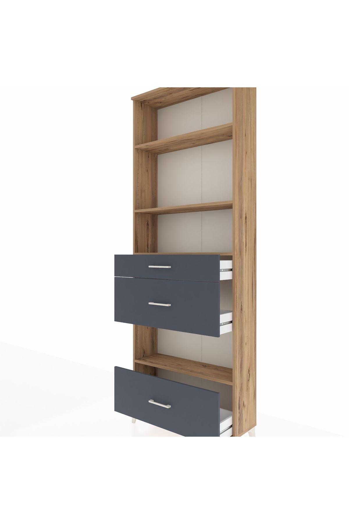 Arges Dolap 4 Raflı 3 Çekmeceli 88x30x243 - S33M152V8A