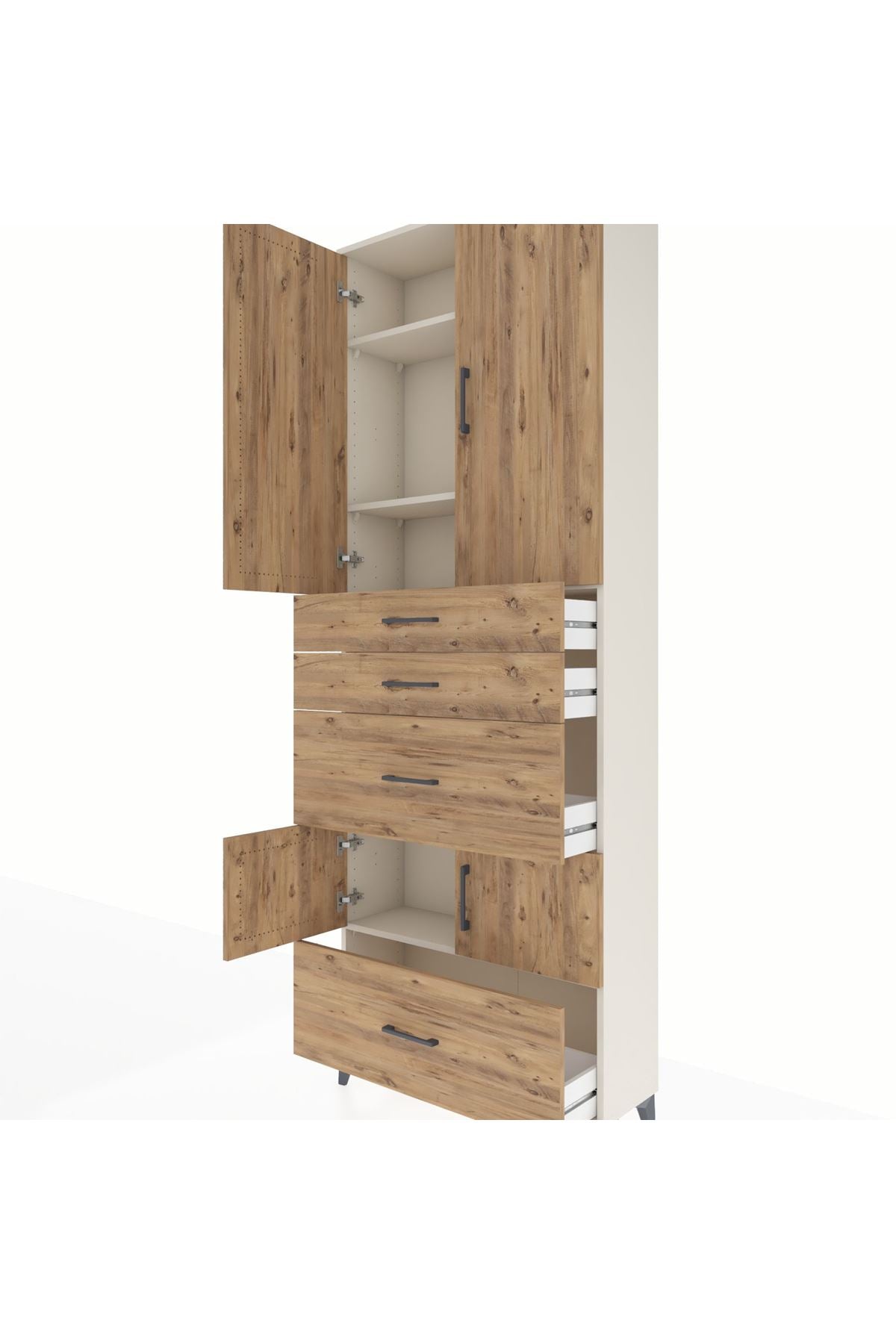 Arges Dolap 4 Raflı 4 Çekmeceli 4 Kapaklı 88x30x243 - S33M153V3A