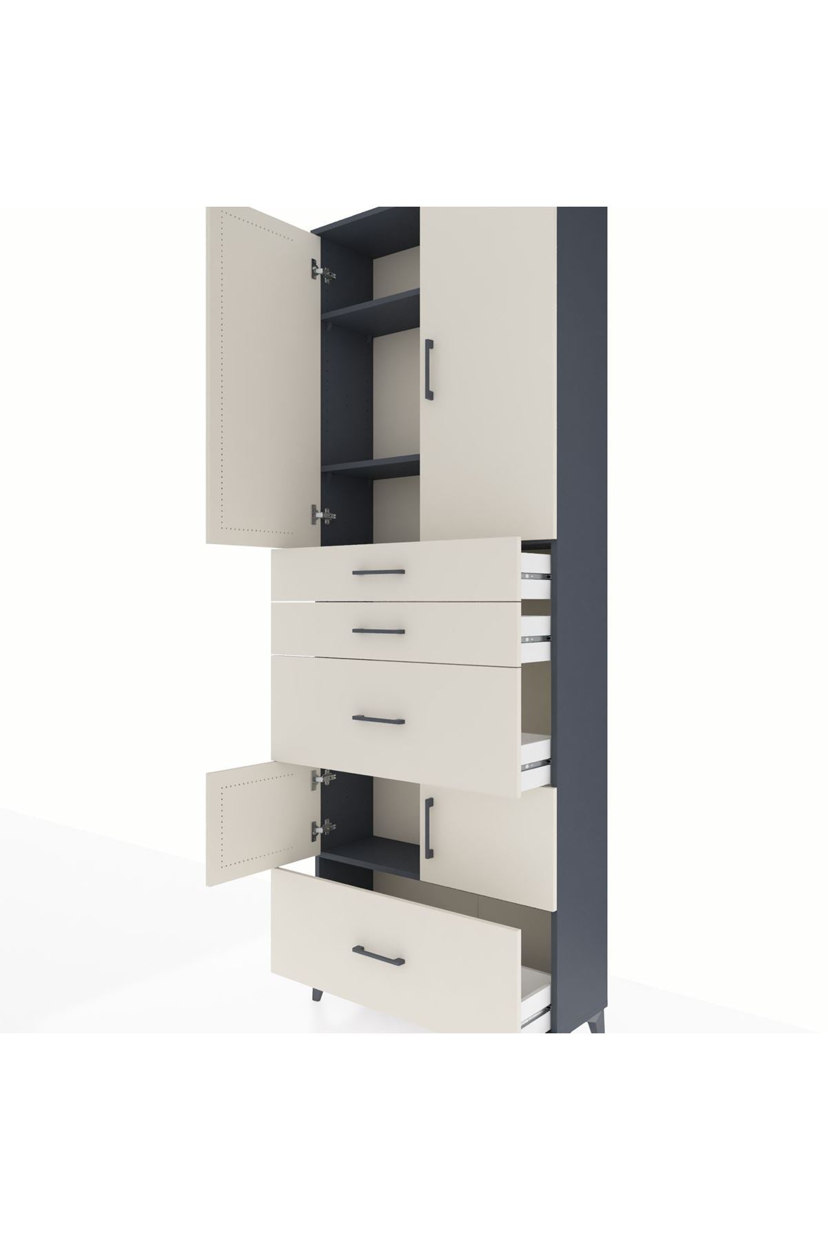 Arges Dolap 4 Raflı 4 Çekmeceli 4 Kapaklı 88x30x243 - S33M153V4A