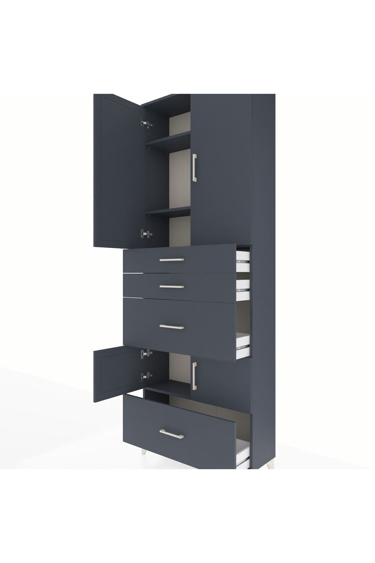 Arges Dolap 4 Raflı 4 Çekmeceli 4 Kapaklı 88x30x243 - S33M153V5A
