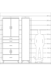 Arges Dolap 4 Raflı 4 Çekmeceli 4 Kapaklı 88x30x243 - S33M153V5A