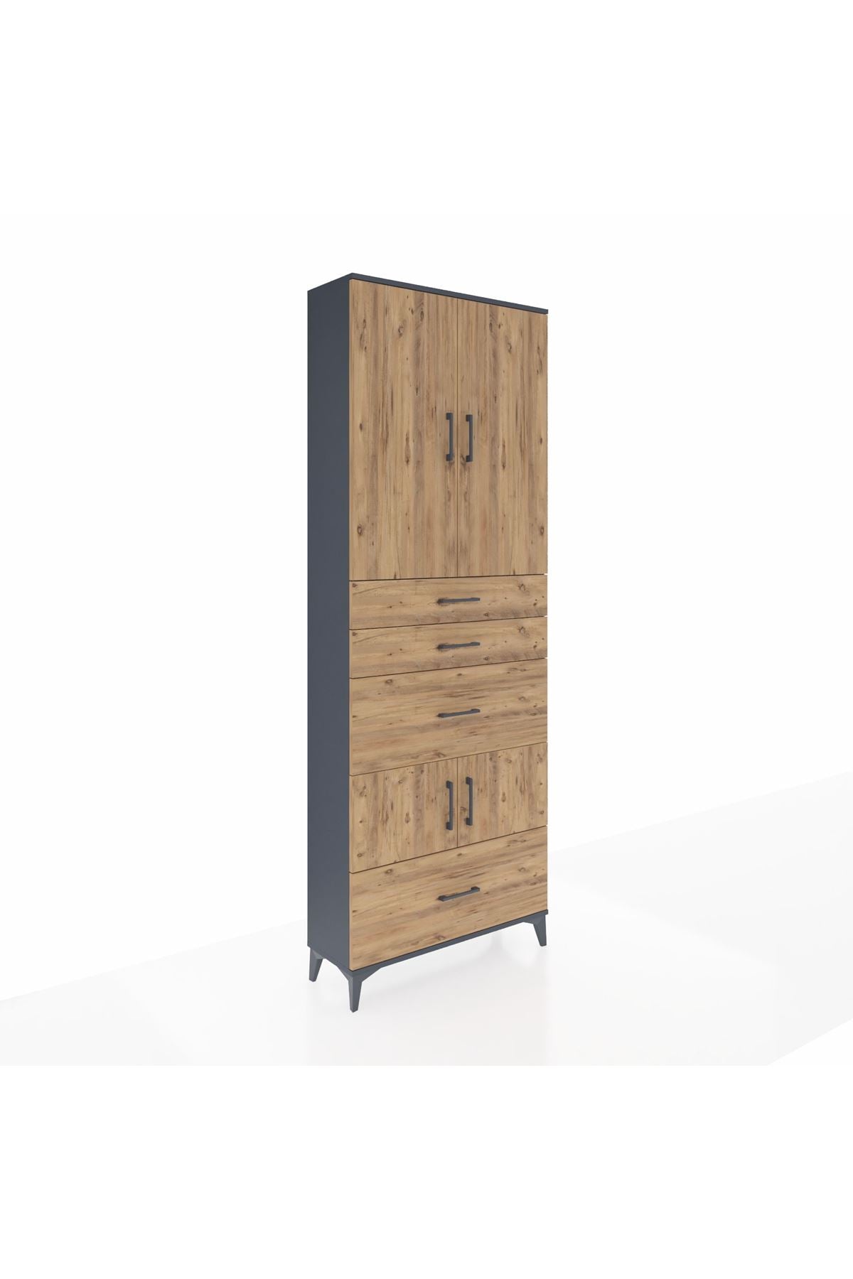 Arges Dolap 4 Raflı 4 Çekmeceli 4 Kapaklı 88x30x243 - S33M153V6A