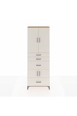 Arges Dolap 4 Raflı 4 Çekmeceli 4 Kapaklı 88x30x243