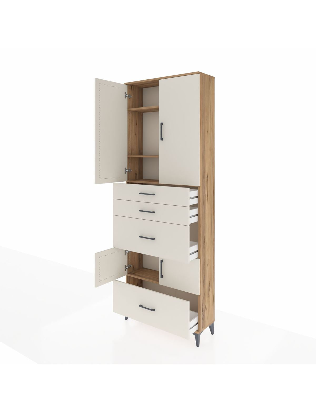 Arges Dolap 4 Raflı 4 Çekmeceli 4 Kapaklı 88x30x243 - S33M153V7A
