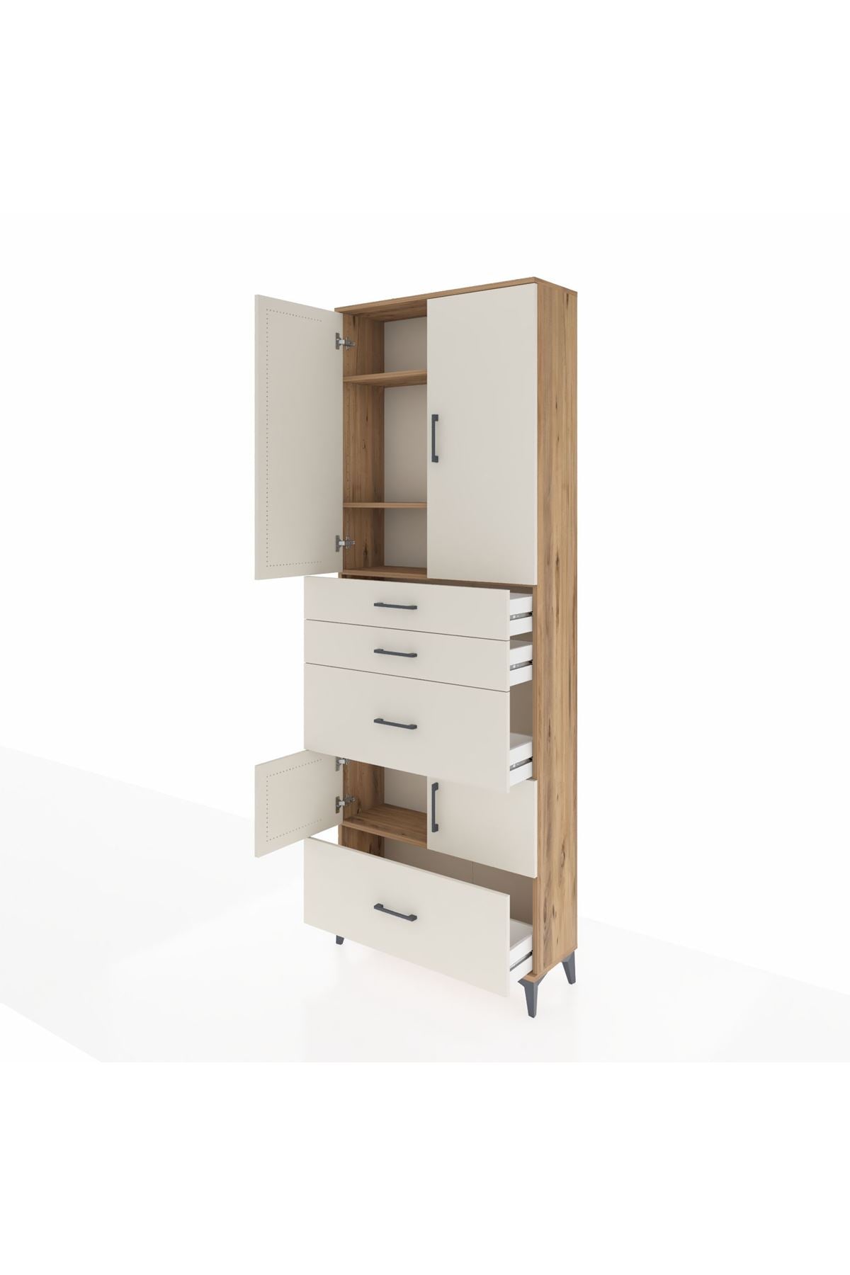 Arges Dolap 4 Raflı 4 Çekmeceli 4 Kapaklı 88x30x243 - S33M153V7A