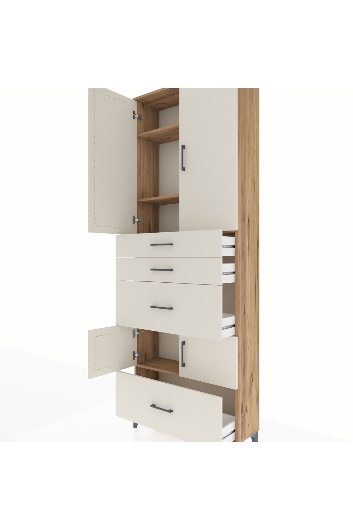 Arges Dolap 4 Raflı 4 Çekmeceli 4 Kapaklı 88x30x243 - S33M153V7A