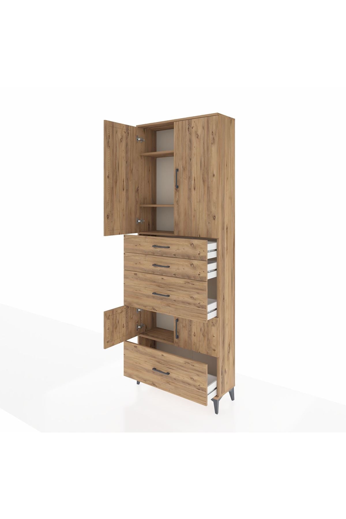 Arges Dolap 4 Raflı 4 Çekmeceli 4 Kapaklı 88x30x243 - S33M153V9A