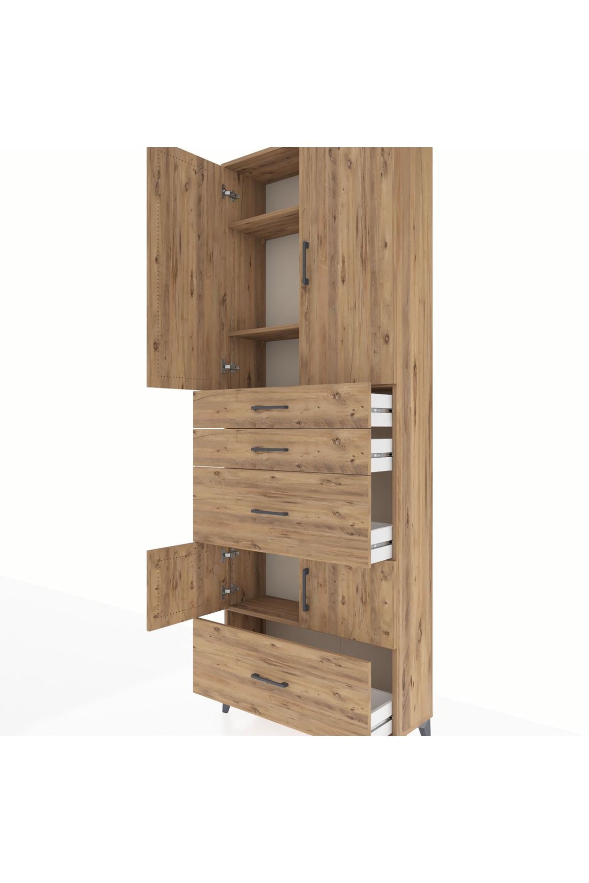 Arges Dolap 4 Raflı 4 Çekmeceli 4 Kapaklı 88x30x243 - S33M153V9A